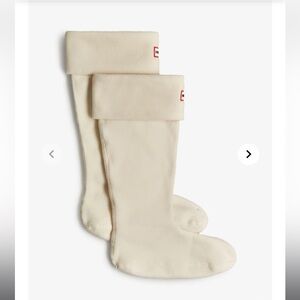 Hunter Original Tall Fleece Boot Socks in Cream / Ivory - Size M